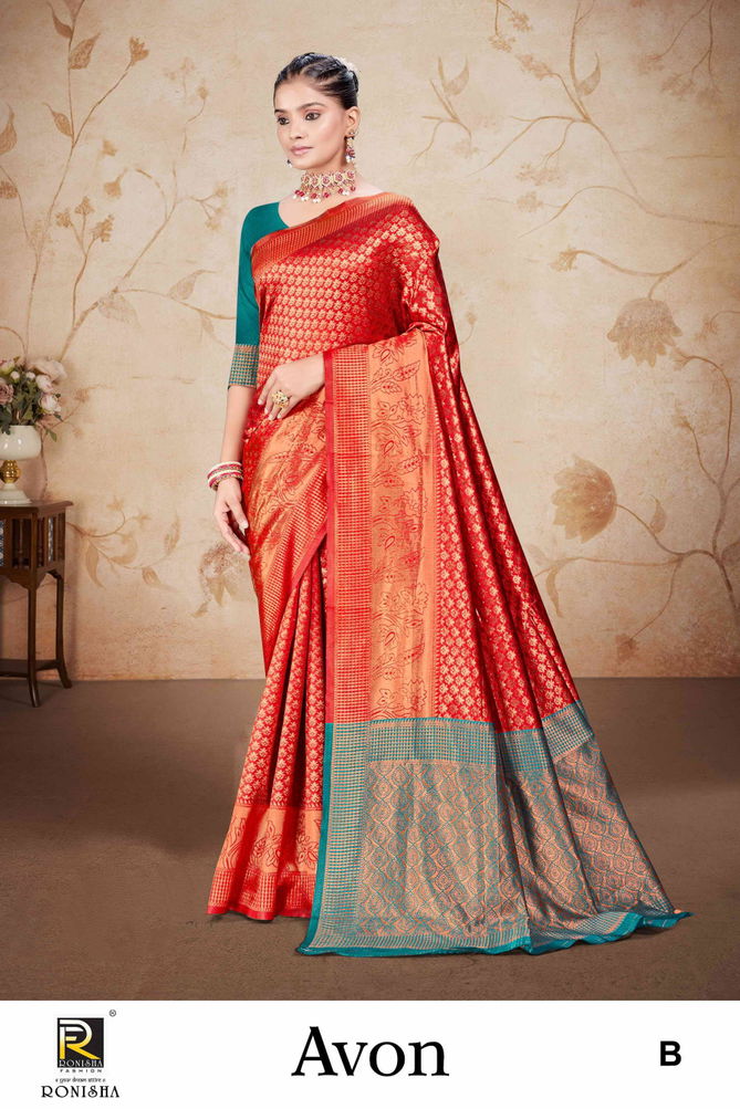 Avon By Ronisha  Designer Banarasi Silk Sarees Suppliers In India
